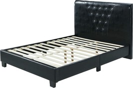 Platform Hodedah Upholstered Bed, Full, Black. - $220.94