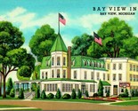 Vtg Cromo Cartolina Bay Vista Michigan Mi Pensione Pubblicità Unp Curteich - $13.59