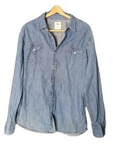 Vintage Levis Denim Jacket Adult Size Xl Extra Large Blue Red Tab Jean Coat Mens - £54.26 GBP