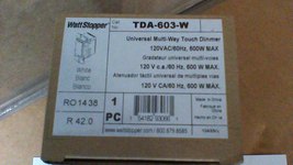 (NEW)WATTSTOPPER TDA-603-W UNIVERSAL MULTI-WAY TOUCH DIMMER /120VAC /600... - $28.59