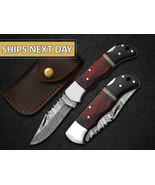 custom  Damascus Pocket Folding Knife, Custom Pocket Fold Knife, Groomsm... - $1,039.28 MXN