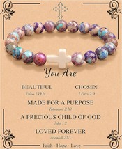 Christian Bracelets for Women Cross Bracelets for Religious Women Girls Easter C - £25.96 GBP
