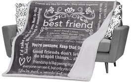 Funny Best Friend Blanket, Gifts For Best Friend Women For, Grey, Sherpa - £34.09 GBP