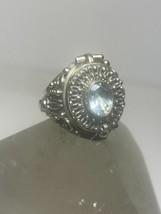 Poison ring light blue stone sterling silver women girl size 8.25 - £53.97 GBP