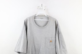 Vintage Carhartt Mens 3XL Distressed Spell Out Short Sleeve Pocket T-Shirt Gray - £27.09 GBP