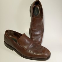 Banana Republic Mens Leather Slip-On Loafers Shoes 8.5 Brown Apron Toe C... - $13.28