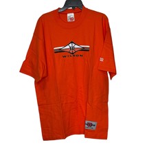 Wilson Vintage Men Large Orange Tee Shirt Tennis / Basketball Center Logo NWOT - £22.15 GBP