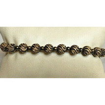 ITALIAN BI-COLORED 925 STERLING SILVER BALL LINKS BRACELET SKY - £37.88 GBP