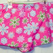 Candie&#39;s underwear panties XL 8 NEW Boy Sleep Shorts Snowflake Pink Gree... - $9.00