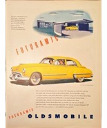 Futuramic Oldsmobile Yellow Hard Top GM Wall Art-1948 Vintage Print Ad - $183.41 MXN
