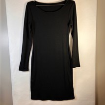 Long Sleeve Bodycon Dress Casual Everyday Fitted Dress Black Size M - $27.72