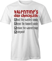 VALENTINE&#39;S DAY CHECKLIST Tee Short-Sleeved Cotton LOVE CLOTHING S1WS488 - €12,97 EUR+