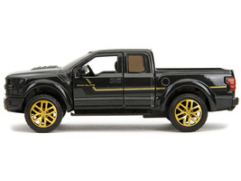 2017 Ford F-150 Raptor Pickup Truck Black Metallic with Gold Stripes &quot;Pink Slips - £16.17 GBP
