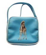 Zebra Childs Vintage Handbag Vinyl Strap Purse Bag Vintage Sky Blue Retr... - £27.28 GBP