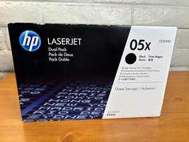GENUINE HP CE505XD 05X Black Toner Cart. DUAL PACK LaserJet P2055 NEW SE... - £133.22 GBP