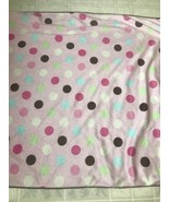 Just Born Pink Green White Blue Polka Dot Baby Security Blanket Brown Sh... - £29.69 GBP