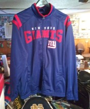 NFL Apparel NY Giants Zip-Up Track Jacket Fleece Lined Size Large - $31.68