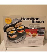 Hamilton Beach Dual Breakfast Sandwich Maker with Timer Silver 25490 NEW - $50.65 CAD