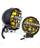 LOT OF 2 12V AMBER HALOGEN FOG LIGHTS LAMPS LIGHT 4X4 OFF ROAD W/ BLACK ... - $45.80