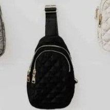 Black Quilted Puffer Puffy Sling Bag - £42.72 GBP