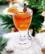 Unique APEROL SPRITZ BAUBLE miniature GLASS decoration HANDMADE orange C... - $22.70