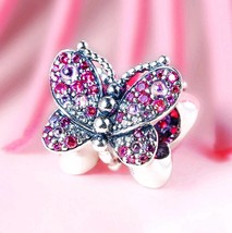 2019 Spring Release Sterling Silver Dazzling Pink Butterfly Charm  - £14.22 GBP