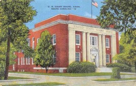 Federal Court House Aiken South Carolina linen postcard - £4.73 GBP