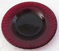 Vintage Circa 1960's (1) Ruby Anchor Hocking Red Glass Bubble Saucer/Plate Made  - $17.99