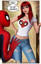 Nathan Szerdy Signed Marvel Comics Art Print Spiderman &amp; Mary Jane Face It Tiger - £20.96 GBP