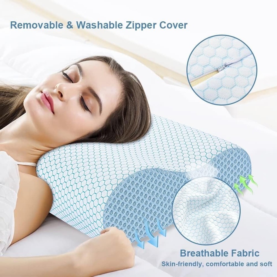 Comfortable Firm Memory Foam Neck Pillow - Machine Washable & Cooling Fabric Item image 8