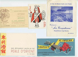 5 Different French Restaurant &amp; Clubs Advertising Cards &amp; Brochures - $21.78