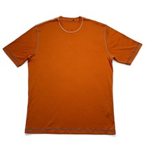 Ermenegildo Zegna Men XL T-shirt Orange 100% Cotton Short Sleeve Crew Neck Italy - £23.09 GBP