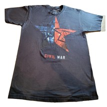 Captain America Civil War MARVEL Red Blue Star T-Shirt size L - £8.72 GBP