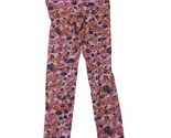 Disney Girls Size L Flowered Knit Jersey Leggings Pants Pink - $6.76