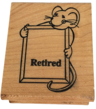 Touche Rubber Stamp Mouse Holding Small Picture Frame Sign Vertical Card Making - £6.31 GBP