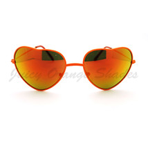 Love Heart Sunglasses Multicolor Reflective Lens Metal Frame - £6.35 GBP