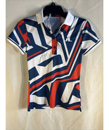 New J Lindeberg Womens Felicite Polo Shirt USA Golf Size Medium Short Sl... - $64.05 CAD