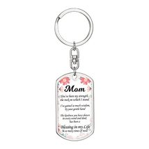 Message to My Mom Swivel Keychain Dog Tag Stainless Steel or 18k Gold - £51.39 GBP