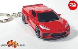 Rare Key Chain Red Chevy Corvette C8 Z51 Coupe Chevrolet Custom Limited Edition - £35.16 GBP