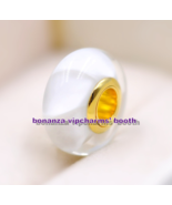 2018 Spring Shine Collection White Waves 18K Gold Plated Murano Glass Charm - £4.60 GBP
