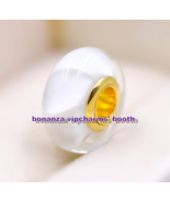 2018 Spring Shine Collection White Waves 18K Gold Plated Murano Glass Charm - $9.05 CAD