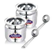 Stainless Steel Oil-Ghee Pot with Spoon Pack-2 US - $29.72
