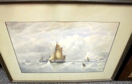 John F. BRANNIGAN Shakespeare&#39;s Cliff Dover Watercolor (1834-1909) Listed Artist - £237.67 GBP