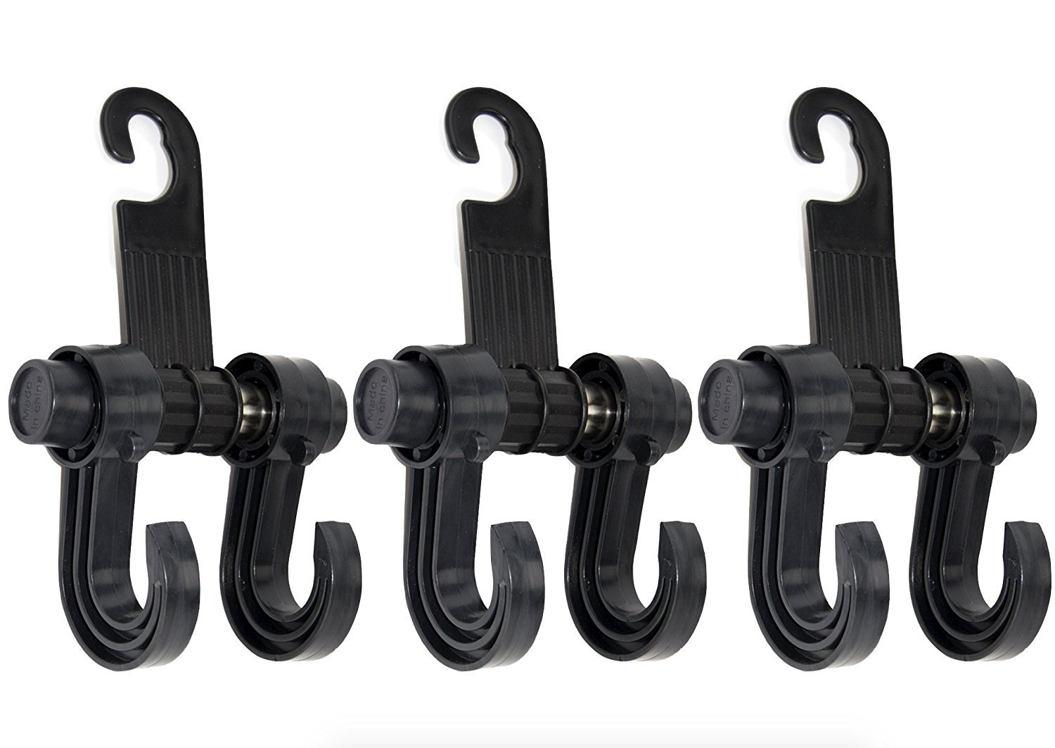 Premium Sturdy Adjustable Car Hanger - Holds Your Bags, Purse, etc (Pack of 3)