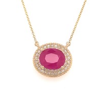 Ruby Diamond Necklace 14k Gold 18&quot; 5.06 TCW Certified $5,975 121097 - £2,503.97 GBP