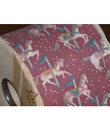 Vintage Lion Ribbon Roll &quot;Carousel&quot; Horses #40 Made in USA 25 yds - £10.96 GBP