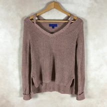 AEROPOSTALE Crochet Knit Gingerbread Cut-out Hi-Low Sweater (Size Small) - £10.94 GBP