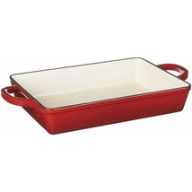 Crock Pot Artisan 13 x 8 Enameled Cast Iron Lasagna Casserole Pan in Scarlet Red - £48.84 GBP
