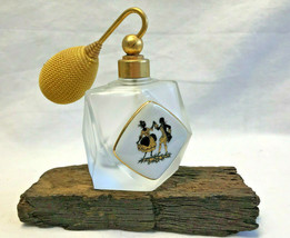 Nice Vtg Frosted Glass Perfume Atomizer Brass Top Fragrance - £23.85 GBP