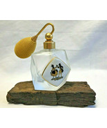 Nice Vtg Frosted Glass Perfume Atomizer Brass Top Fragrance - £23.91 GBP